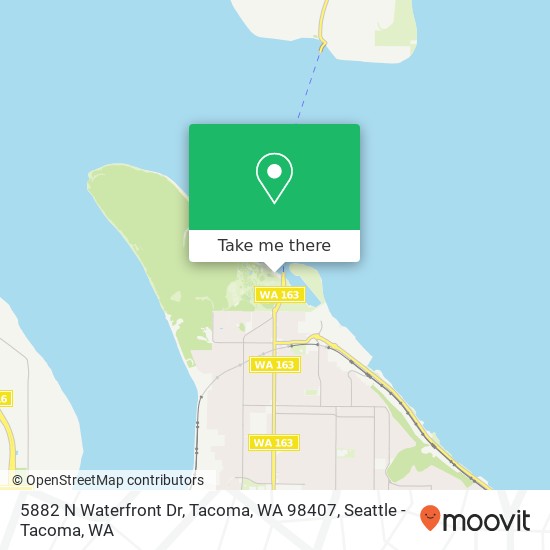 Mapa de 5882 N Waterfront Dr, Tacoma, WA 98407