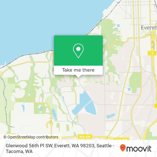 Mapa de Glenwood 56th Pl SW, Everett, WA 98203