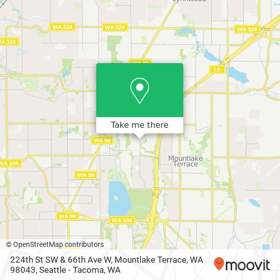Mapa de 224th St SW & 66th Ave W, Mountlake Terrace, WA 98043
