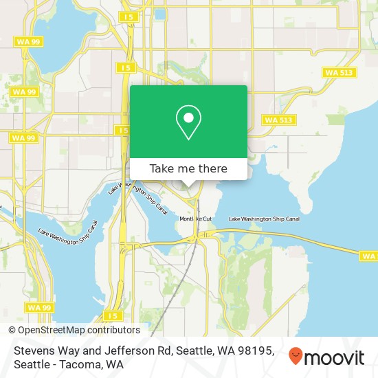 Stevens Way and Jefferson Rd, Seattle, WA 98195 map