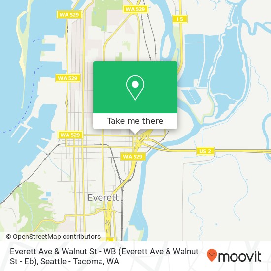 Everett Ave & Walnut St - WB map