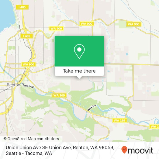 Mapa de Union Union Ave SE Union Ave, Renton, WA 98059