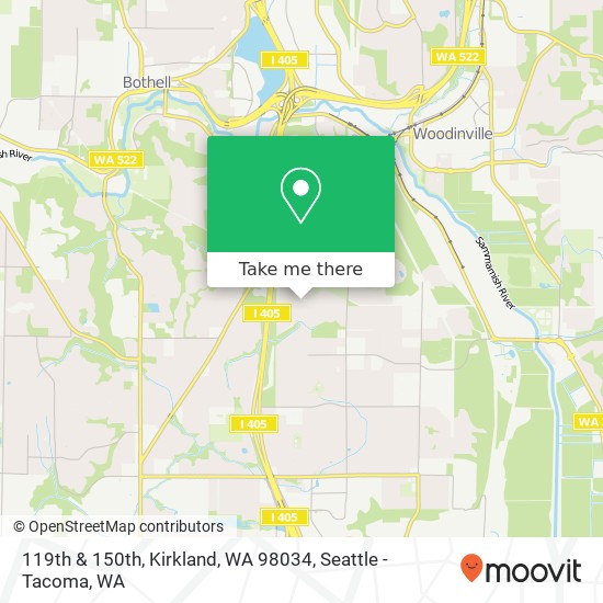 119th & 150th, Kirkland, WA 98034 map