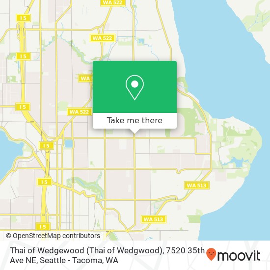 Thai of Wedgewood (Thai of Wedgwood), 7520 35th Ave NE map