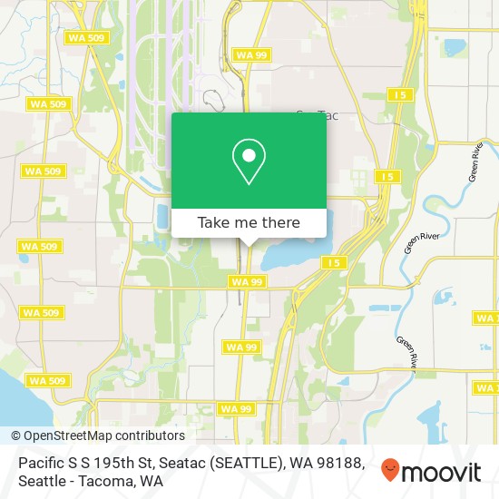 Mapa de Pacific S S 195th St, Seatac (SEATTLE), WA 98188