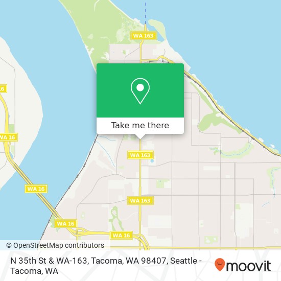 Mapa de N 35th St & WA-163, Tacoma, WA 98407