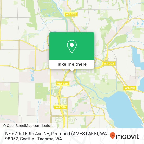 Mapa de NE 67th 159th Ave NE, Redmond (AMES LAKE), WA 98052