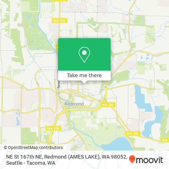 Mapa de NE St 167th NE, Redmond (AMES LAKE), WA 98052