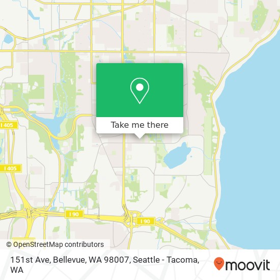 Mapa de 151st Ave, Bellevue, WA 98007