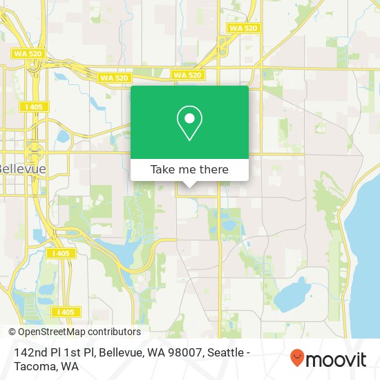 Mapa de 142nd Pl 1st Pl, Bellevue, WA 98007