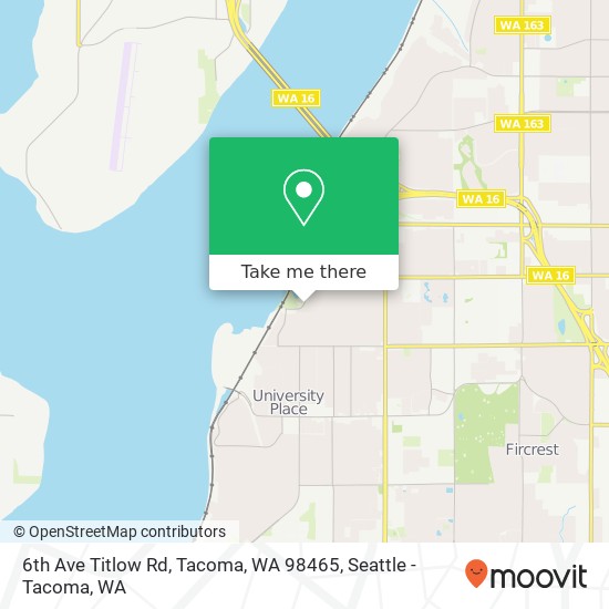 Mapa de 6th Ave Titlow Rd, Tacoma, WA 98465