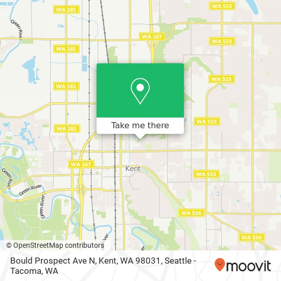 Mapa de Bould Prospect Ave N, Kent, WA 98031