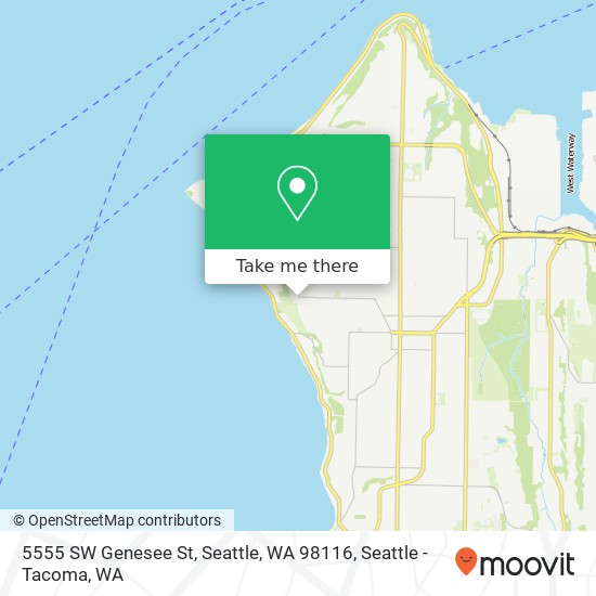 Mapa de 5555 SW Genesee St, Seattle, WA 98116