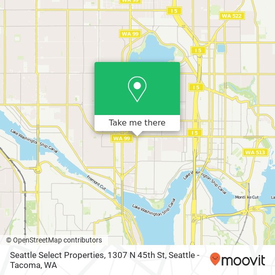 Mapa de Seattle Select Properties, 1307 N 45th St