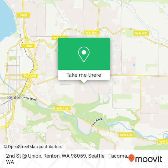 Mapa de 2nd St @ Union, Renton, WA 98059