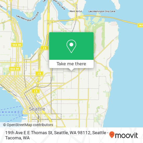 Mapa de 19th Ave E E Thomas St, Seattle, WA 98112