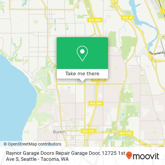 Mapa de Raynor Garage Doors Repair Garage Door, 12725 1st Ave S