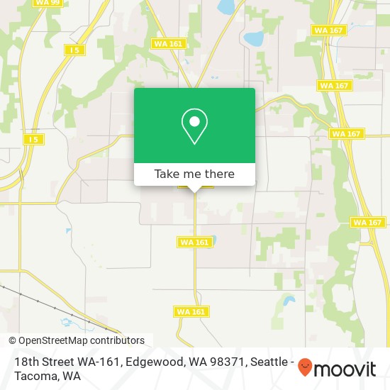 Mapa de 18th Street WA-161, Edgewood, WA 98371