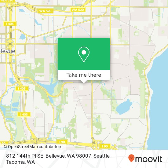 Mapa de 812 144th Pl SE, Bellevue, WA 98007
