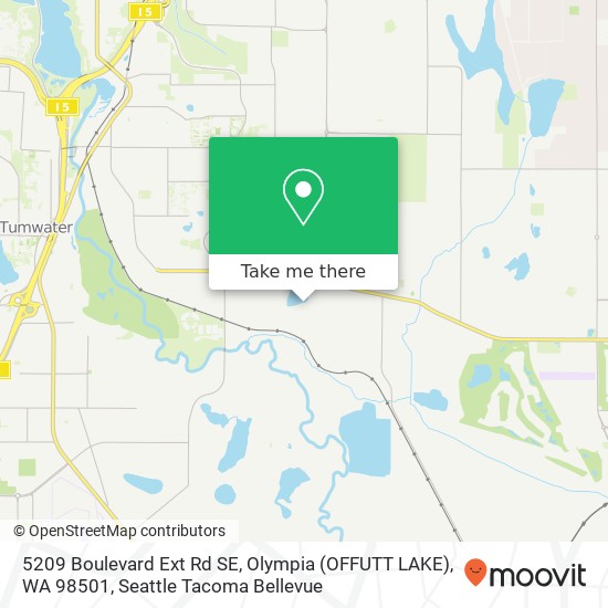 Mapa de 5209 Boulevard Ext Rd SE, Olympia (OFFUTT LAKE), WA 98501