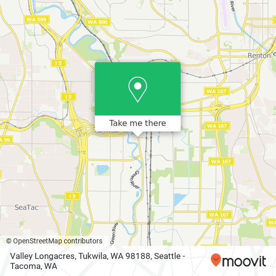 Mapa de Valley Longacres, Tukwila, WA 98188