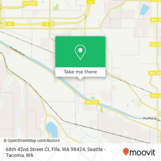 Mapa de 68th 42nd Street Ct, Fife, WA 98424