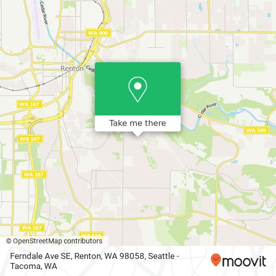 Mapa de Ferndale Ave SE, Renton, WA 98058