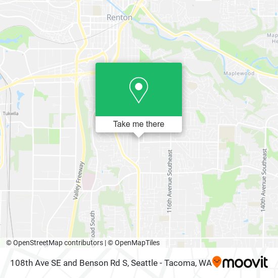 108th Ave SE and Benson Rd S map