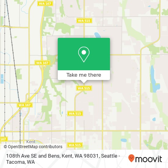 108th Ave SE and Bens, Kent, WA 98031 map