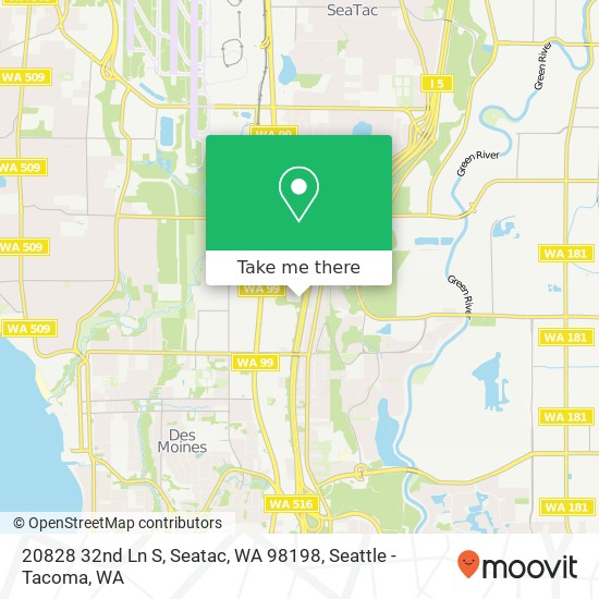 Mapa de 20828 32nd Ln S, Seatac, WA 98198