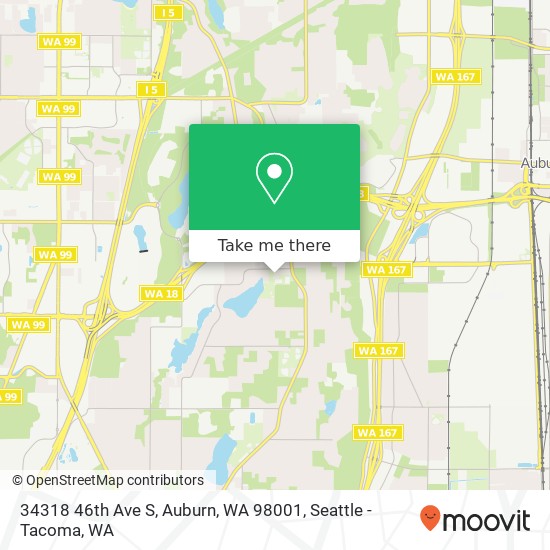 Mapa de 34318 46th Ave S, Auburn, WA 98001