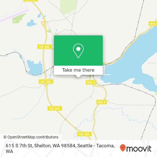 Mapa de 615 S 7th St, Shelton, WA 98584