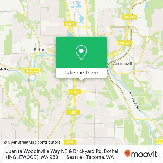 Mapa de Juanita Woodinville Way NE & Brickyard Rd, Bothell (INGLEWOOD), WA 98011