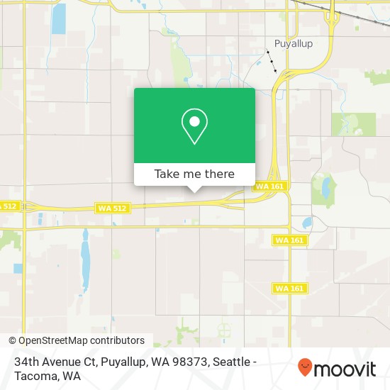 Mapa de 34th Avenue Ct, Puyallup, WA 98373