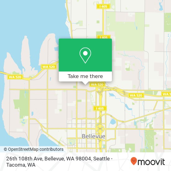 Mapa de 26th 108th Ave, Bellevue, WA 98004