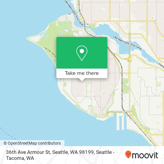Mapa de 36th Ave Armour St, Seattle, WA 98199