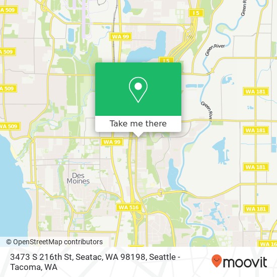 Mapa de 3473 S 216th St, Seatac, WA 98198