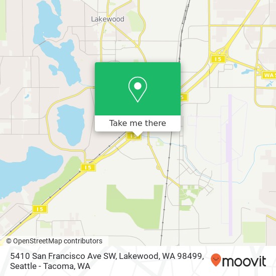 Mapa de 5410 San Francisco Ave SW, Lakewood, WA 98499
