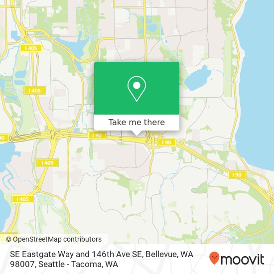 Mapa de SE Eastgate Way and 146th Ave SE, Bellevue, WA 98007