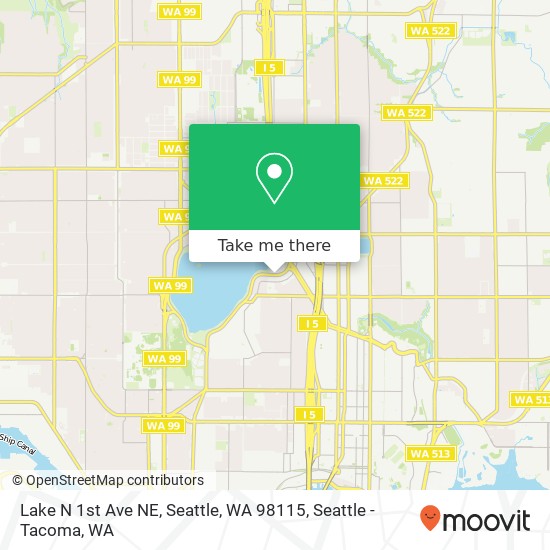 Mapa de Lake N 1st Ave NE, Seattle, WA 98115