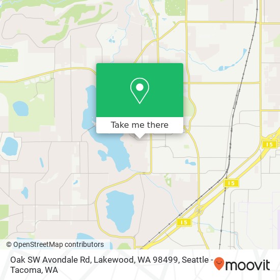 Oak SW Avondale Rd, Lakewood, WA 98499 map