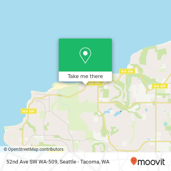 52nd Ave SW WA-509 map