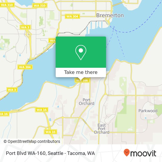 Port Blvd WA-160 map