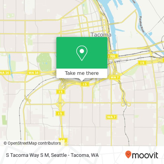 S Tacoma Way S M map