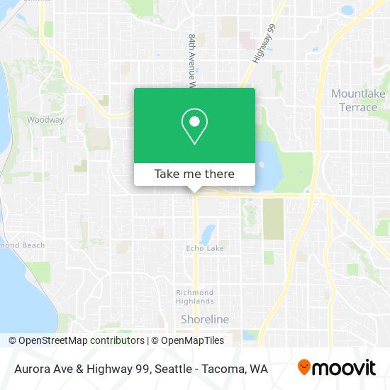 Aurora Ave & Highway 99 map
