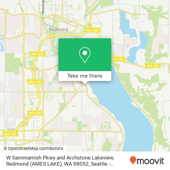 Mapa de W Sammamish Pkwy and Archstone Lakeview, Redmond (AMES LAKE), WA 98052