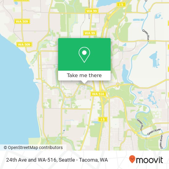 24th Ave and WA-516 map