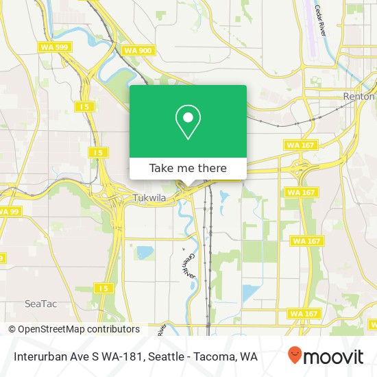 Interurban Ave S WA-181 map