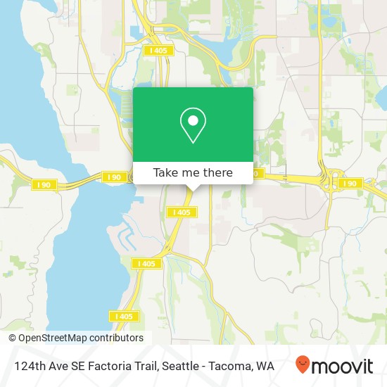 Mapa de 124th Ave SE Factoria Trail