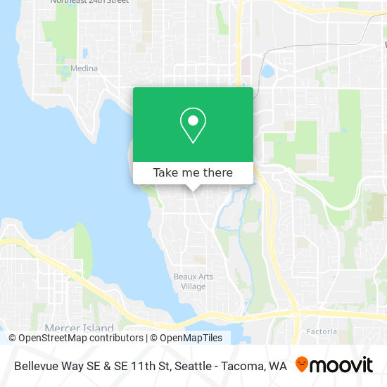 Bellevue Way SE & SE 11th St map